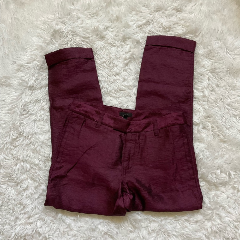 J. Crew Satin Burgundy Pant